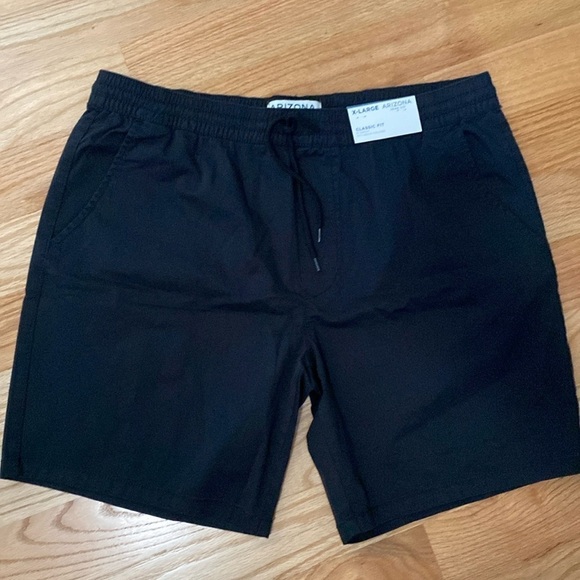 Arizona Classic Fit Shorts Men’s Black Sz XL Pull on elastic waist 8’ inseam - Picture 1 of 10